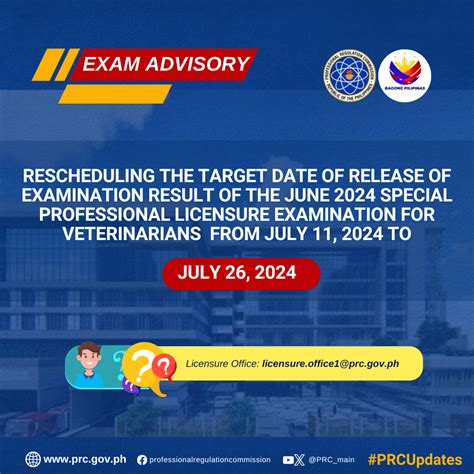 Moving the Target Date of Release of Examination Results for the .
